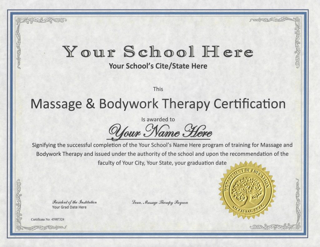 Fake certificates massage therapy fake diploma image
