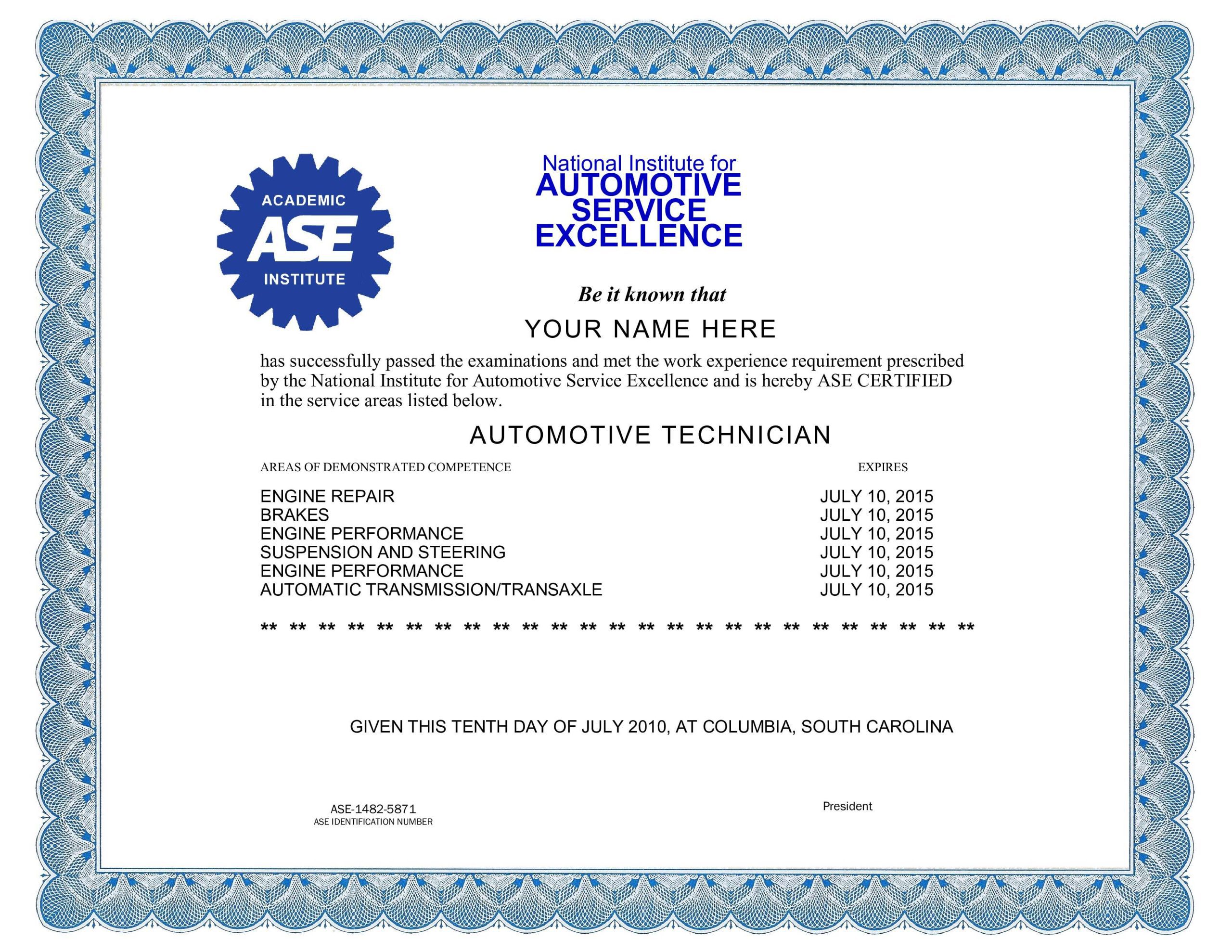 fake automotive technician certificate Fake certificates automotive technician fake diploma image