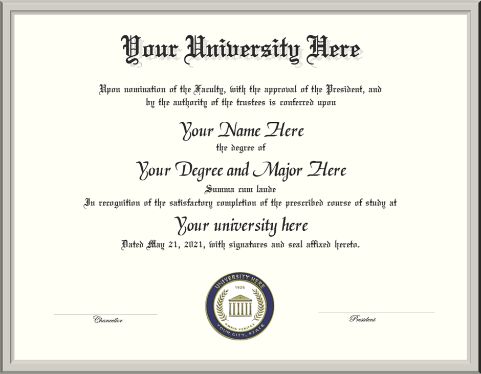 Fake diploma style 1 image 2 Fake diploma style 1 image bordered